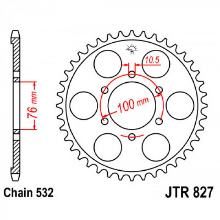 Звезда цепного привода JT JTR827.42