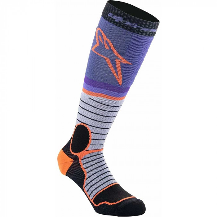 Носки Alpinestars MX PRO SOCKS, черно-серо-фиолетовый, размер S