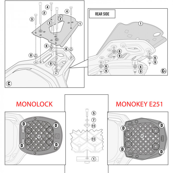 Крепеж GIVI SR8711 BENELLI TRK502X 2020