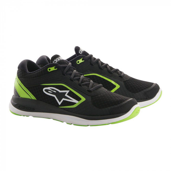 Кроссовки Alpinestars ALLOY SHOES, черно-зеленый, размер 10