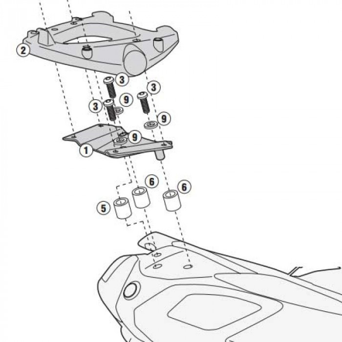 Крепеж центрального кофра GIVI SR7051M SYM Maxsym 400-600 (11-18)