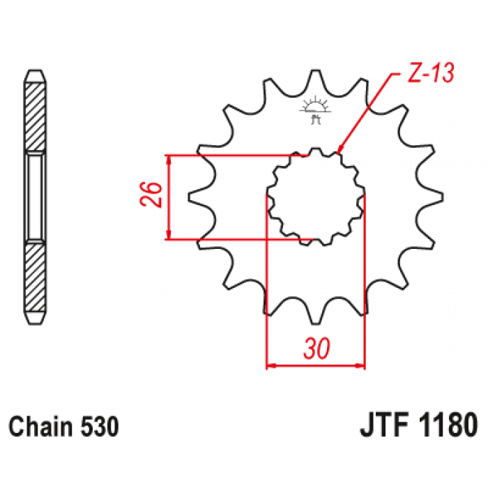 Звезда цепного привода JT JTF1180.19RB