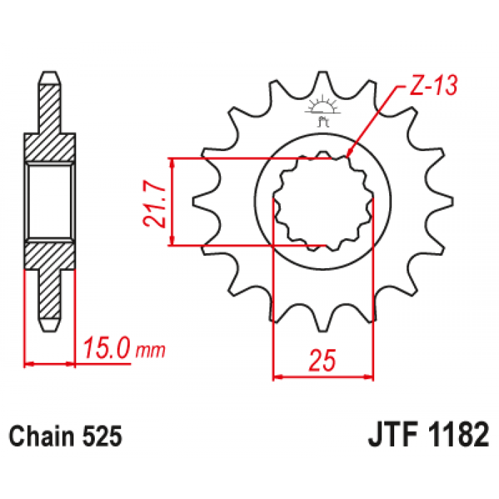 Звезда цепного привода JT JTF1182.13