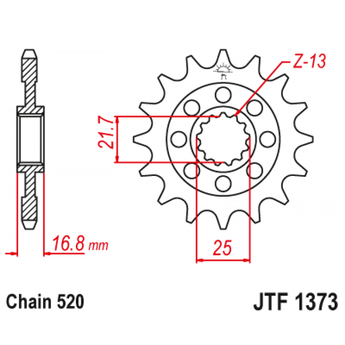 Звезда цепного привода JT JTF1373.17