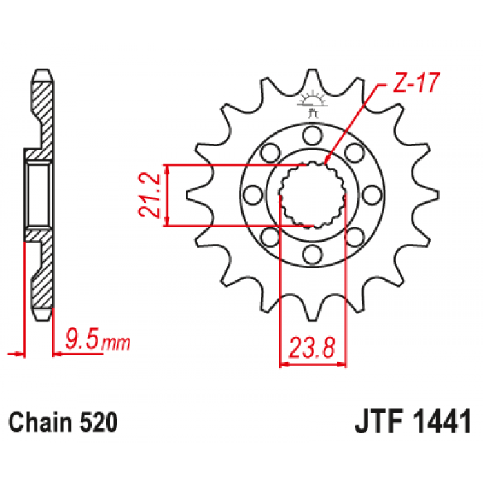 Звезда цепного привода JT JTF1441.15