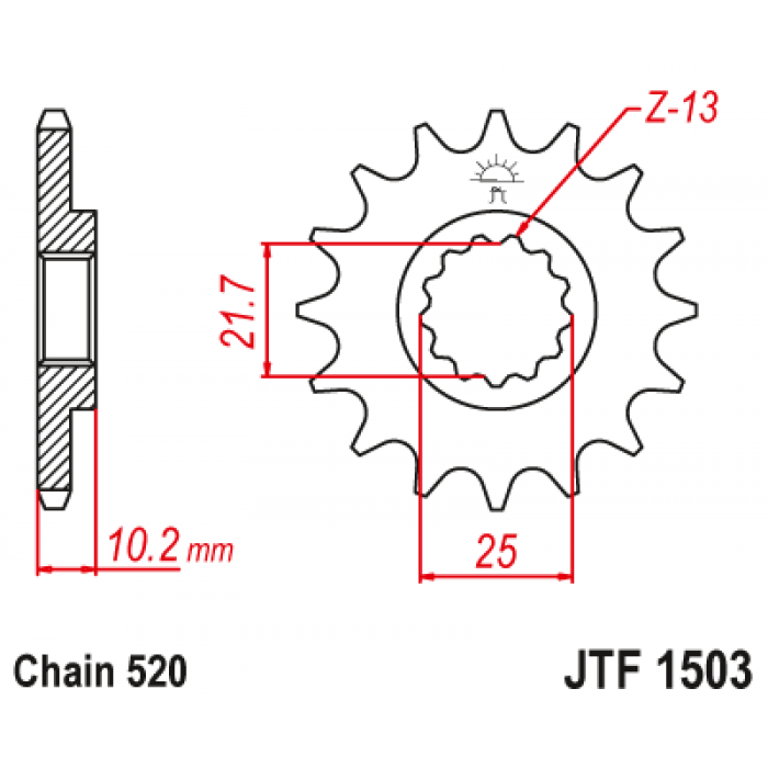 Звезда цепного привода JT JTF1503.12