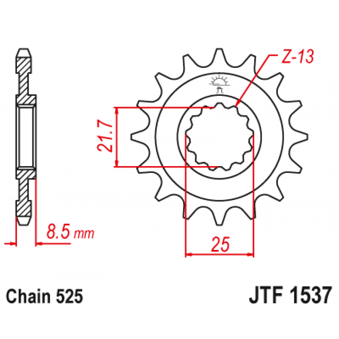 Звезда цепного привода JT JTF1537.18