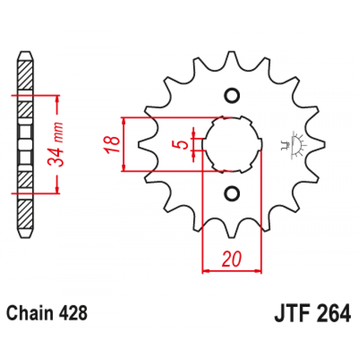 Звезда цепного привода JT JTF264.14