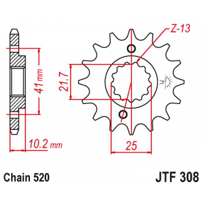 Звезда цепного привода JT JTF308.15