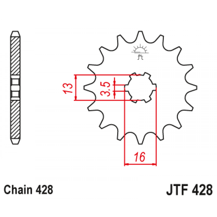 Звезда цепного привода JT JTF428.12
