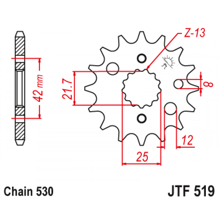 Звезда цепного привода JT JTF519.15