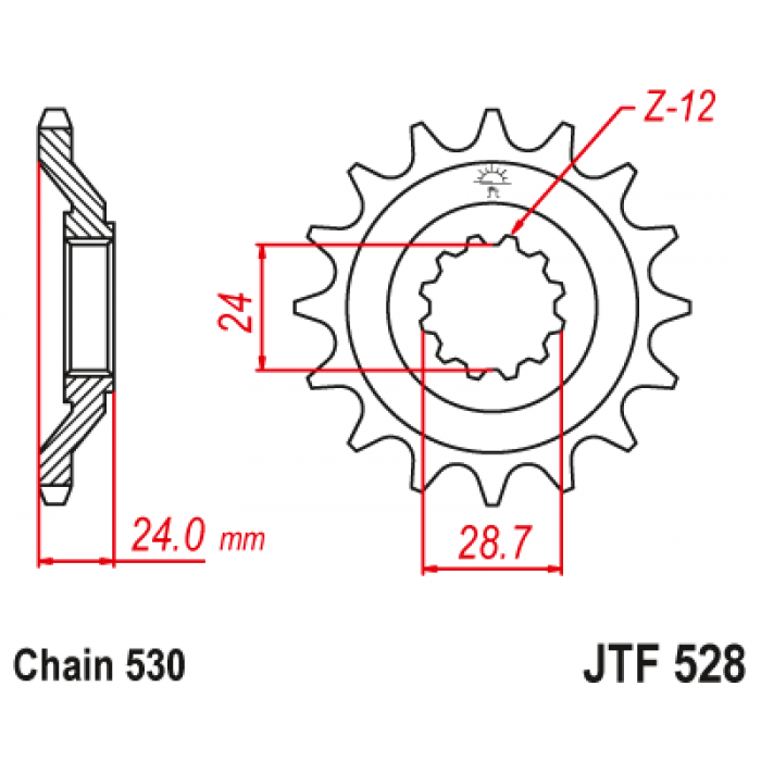 Звезда цепного привода JT JTF528.17
