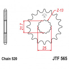 Звезда цепного привода JT JTF565.15RB