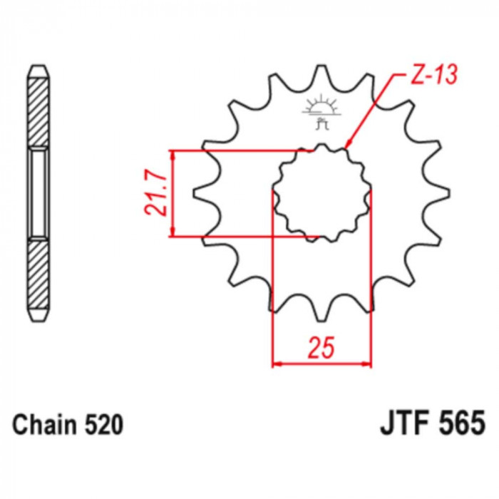 Звезда цепного привода JT JTF565.15RB