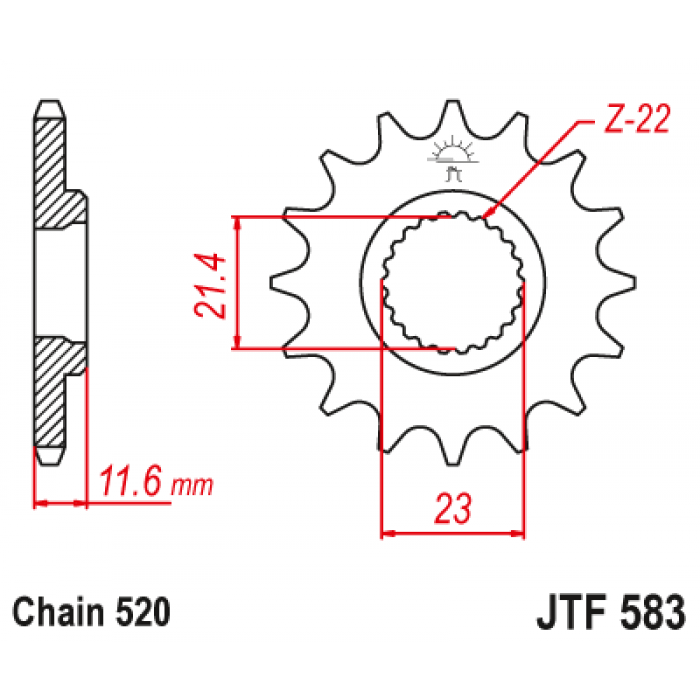 Звезда цепного привода JT JTF583.15