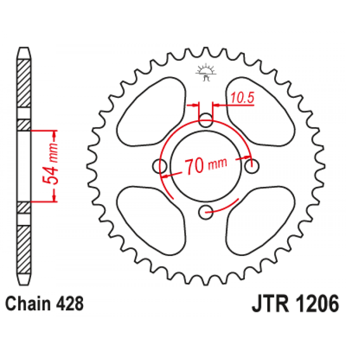Звезда цепного привода JT JTR1206.44