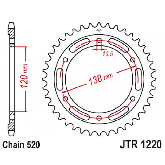 Звезда цепного привода JT JTR1220.36