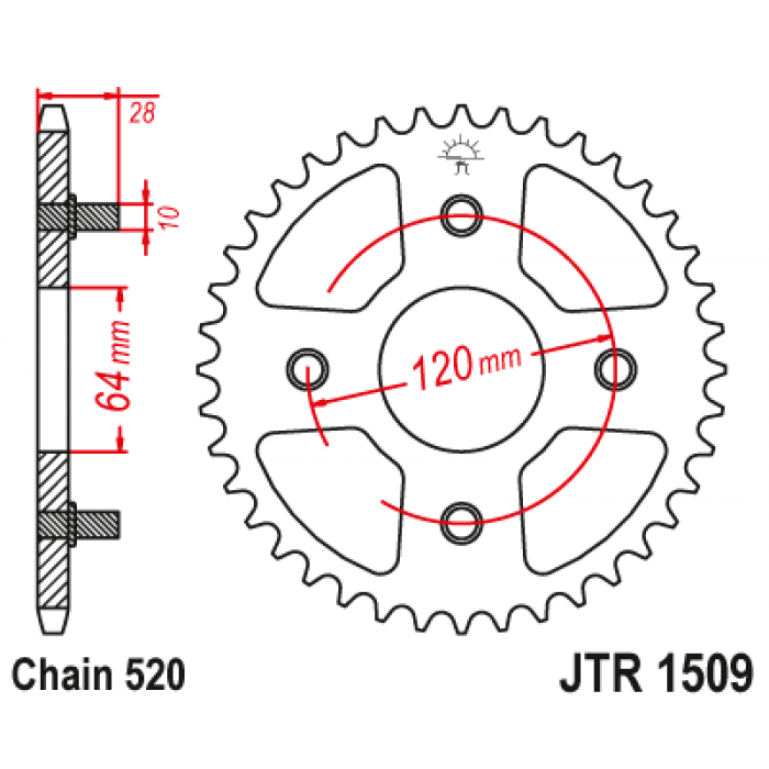 Звезда цепного привода JT JTR1509.41