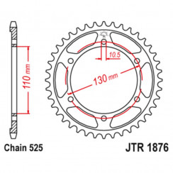 Звезда цепного привода JT JTR1876.45ZBK