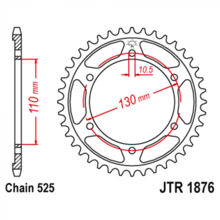 Звезда цепного привода JT JTR1876.45ZBK