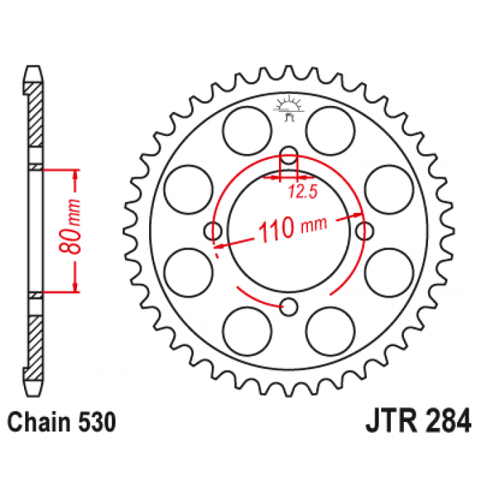 Звезда цепного привода JT JTR284.48