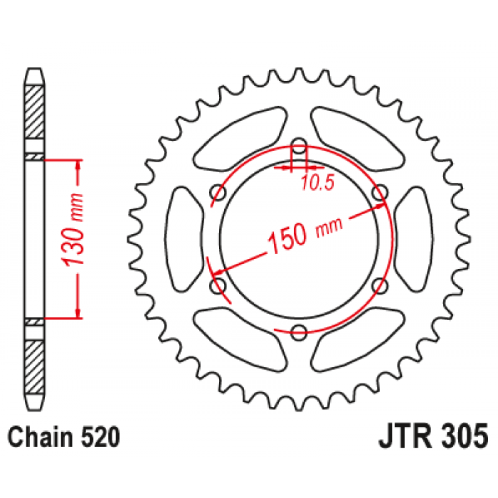 Звезда цепного привода JT JTR305.46