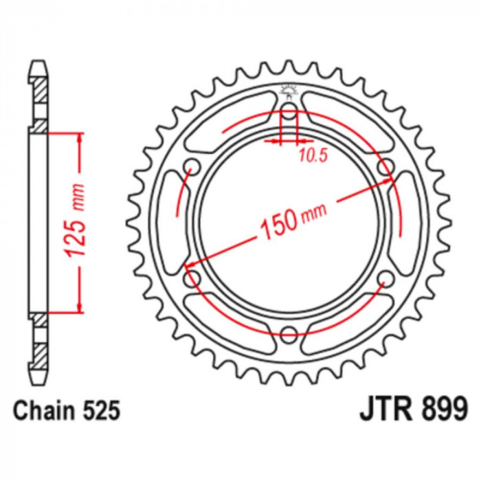 Звезда цепного привода JT JTR899.42ZBK