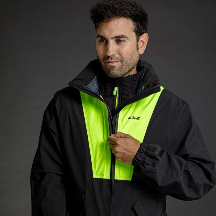 Мотокуртка дождевая LS2 X-RAIN JACKET, черно-желтый, размер XL/2XL