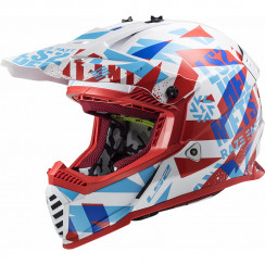 Мотошлем LS2 MX437 FAST MINI FUNKY, красно-белый, размер M