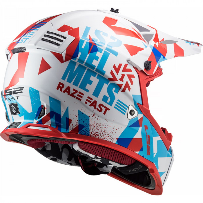 Мотошлем LS2 MX437 FAST MINI FUNKY, красно-белый, размер M