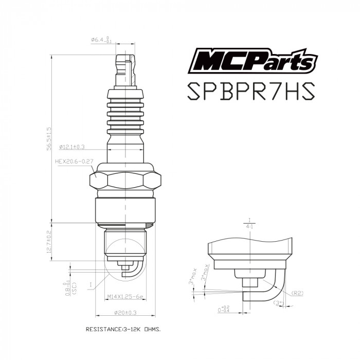 Свеча зажигания MCP аналог BPR7HS