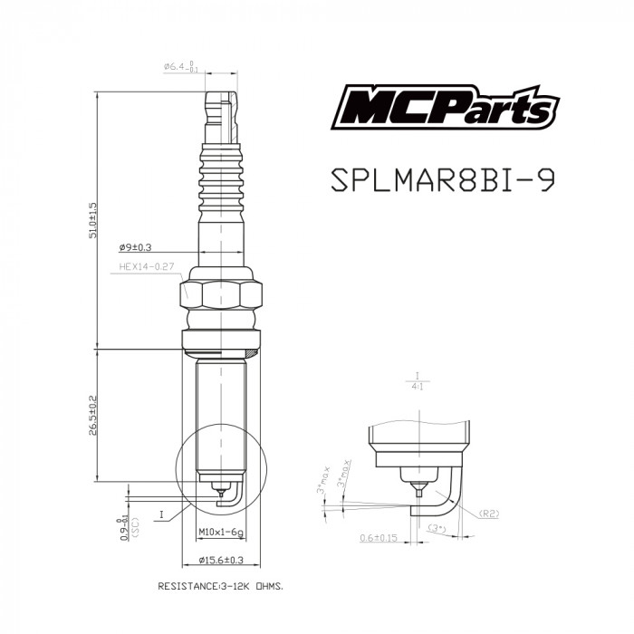 Свеча зажигания MCP аналог LMAR8BI-9