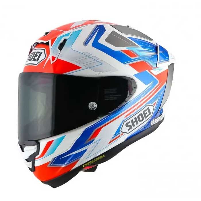 Мотошлем SHOEI X-Spirit PRO ESCALATE, бело-сине-красно-серый, размер L