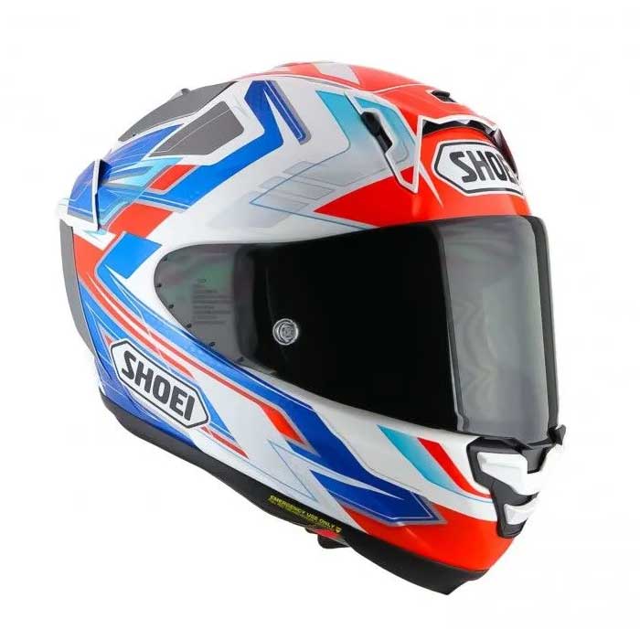 Мотошлем SHOEI X-Spirit PRO ESCALATE, бело-сине-красно-серый, размер L