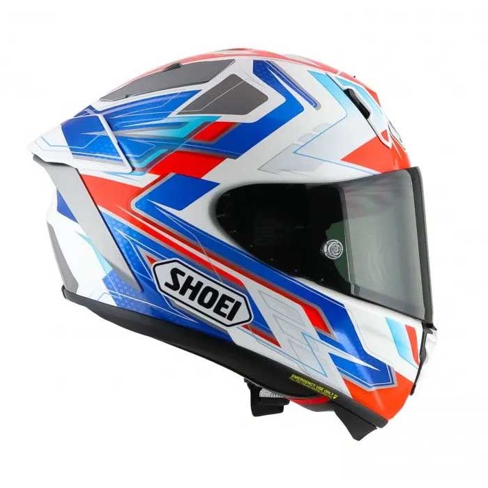 Мотошлем SHOEI X-Spirit PRO ESCALATE, бело-сине-красно-серый, размер L