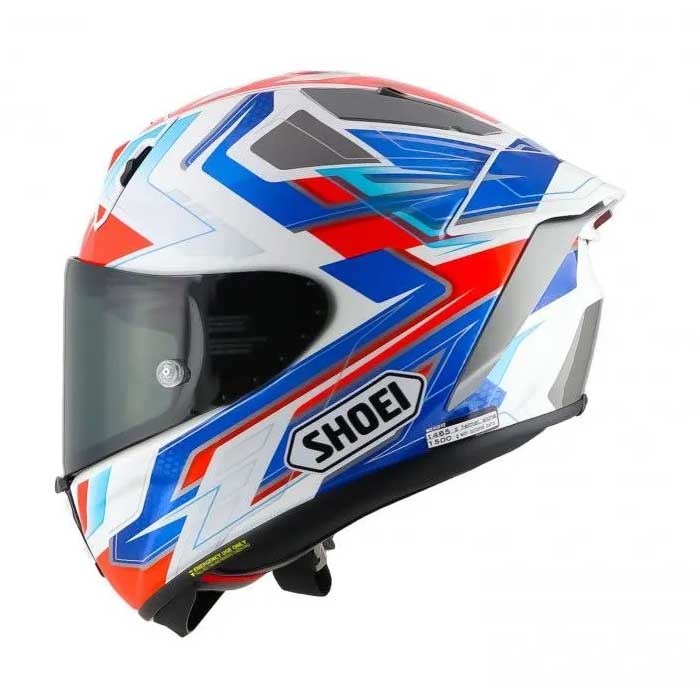Мотошлем SHOEI X-Spirit PRO ESCALATE, бело-сине-красно-серый, размер L