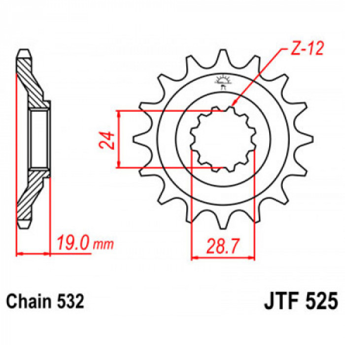 Звезда цепного привода JT JTF525.17