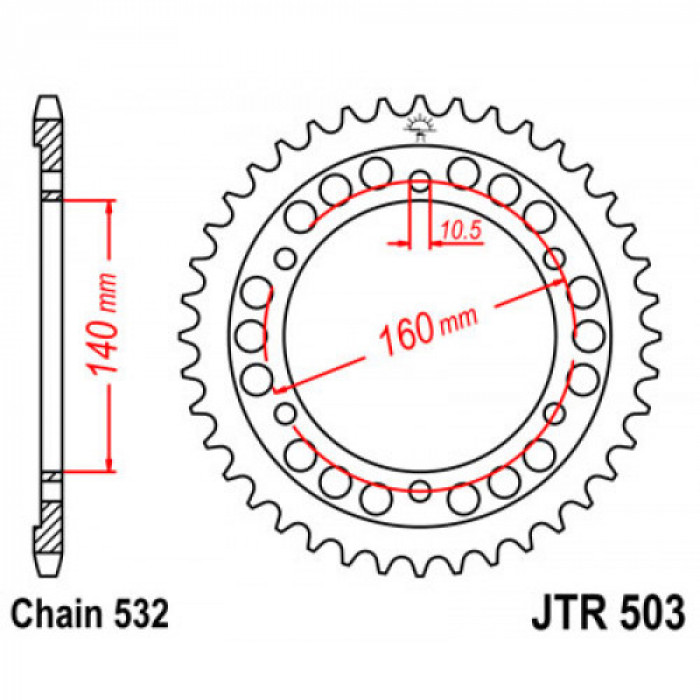 Звезда цепного привода JT JTR503.45