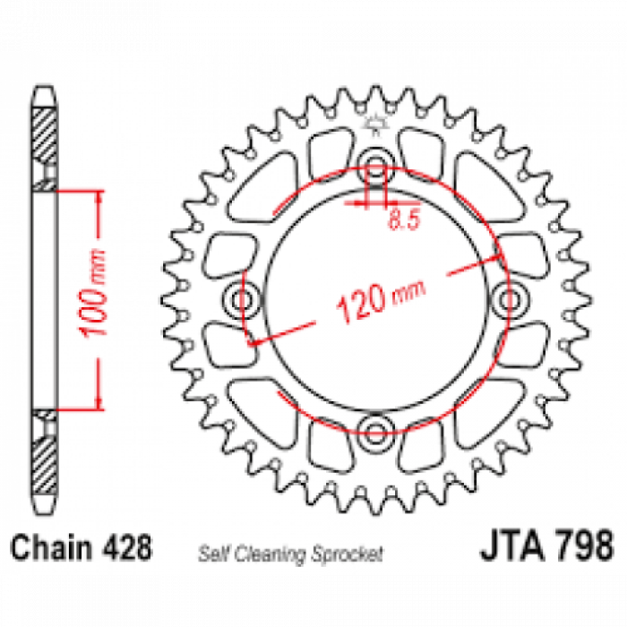 Звезда цепного привода JT JTA798.48