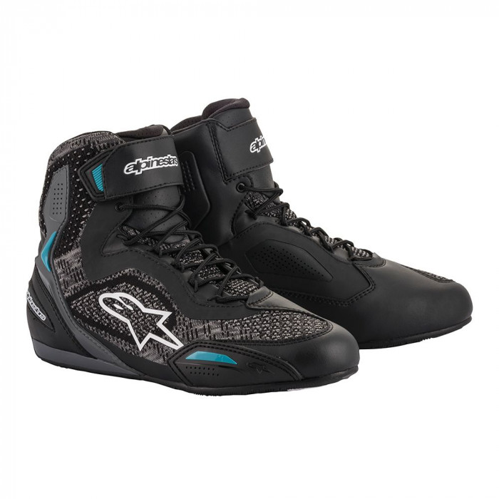 Мотоботы Alpinestars STELLA FASTER-3 RIDEKNIT, серо-бирюзовый, размер 8.5