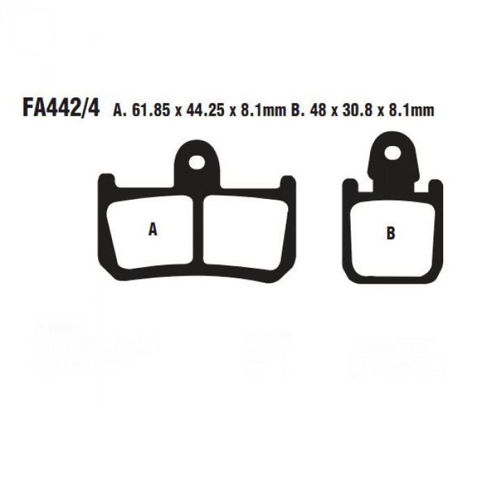 Тормозные колодки EBC FA442/4HH DOUBLE H Sintered (4 шт. в комплекте)