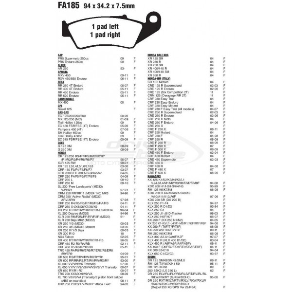 Тормозные колодки FA185TT