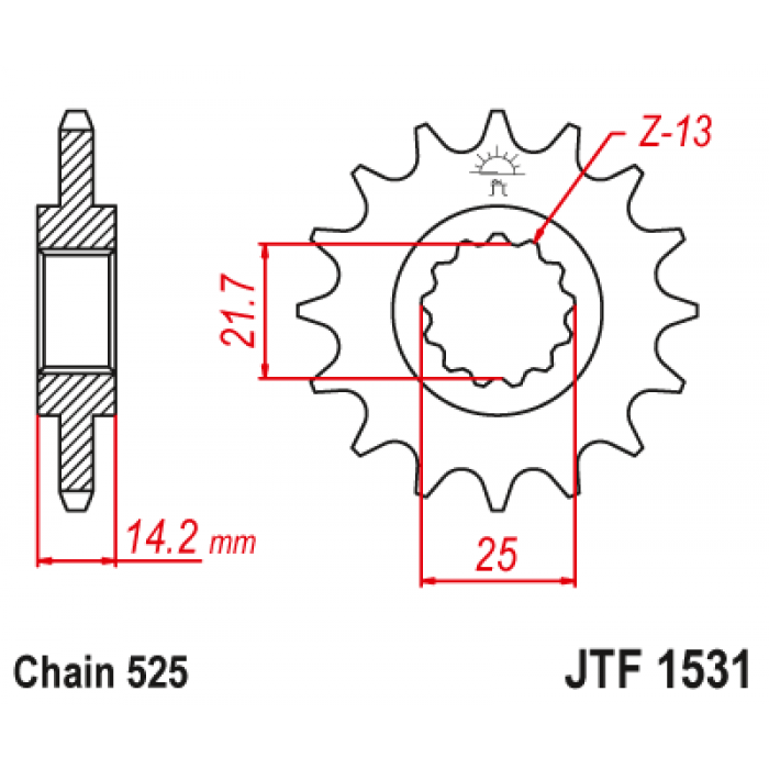 Звезда цепного привода JT JTF1531.15
