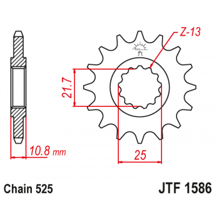 Звезда цепного привода JT JTF1586.16RB