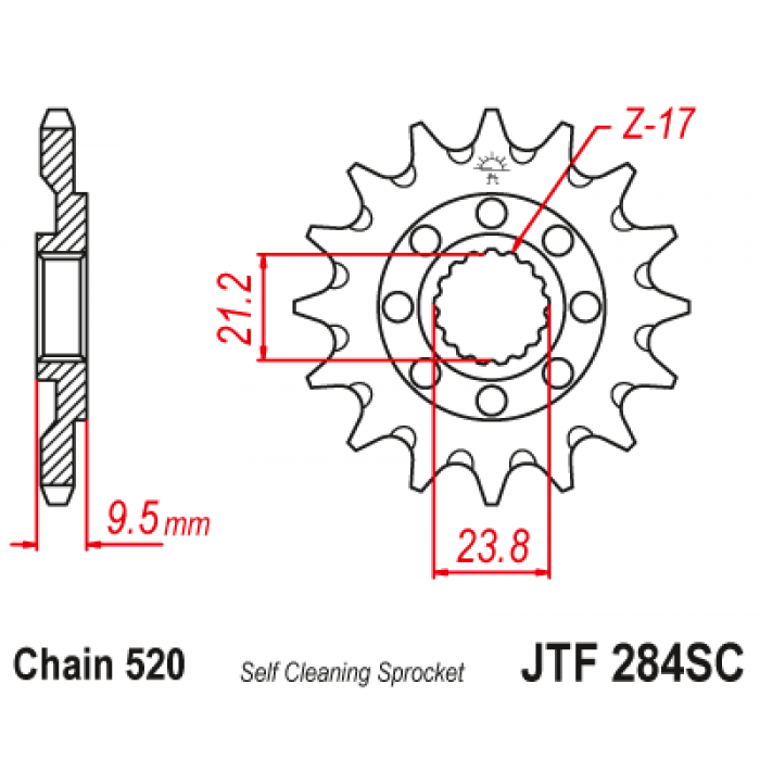 Звезда цепного привода JT JTF284.13SC