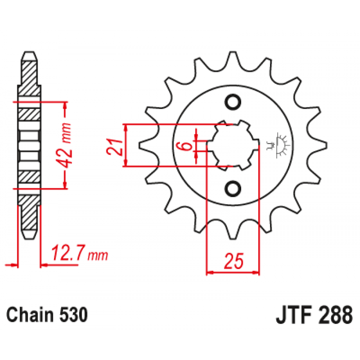 Звезда цепного привода JT JTF288.17