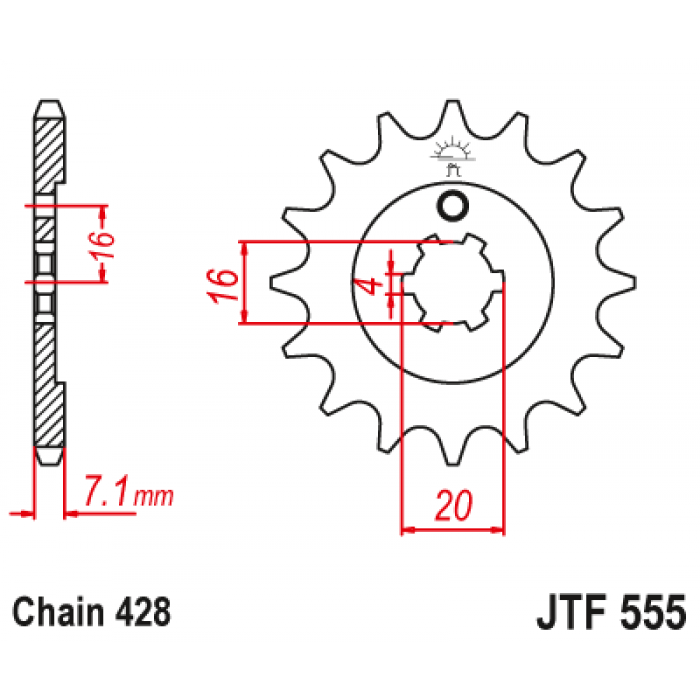 Звезда цепного привода JT JTF555.15