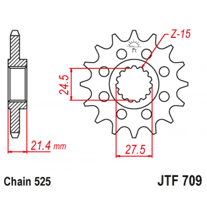 Звезда цепного привода JT JTF709.17