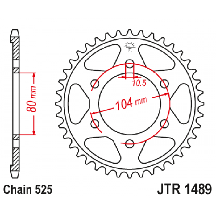 Звезда цепного привода JT JTR1489.42ZBK