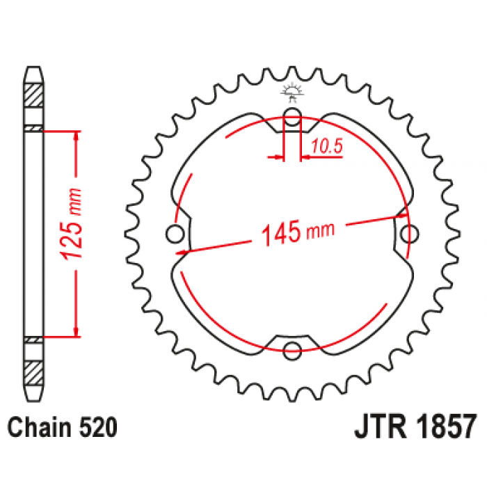 Звезда цепного привода JT JTR1857.37